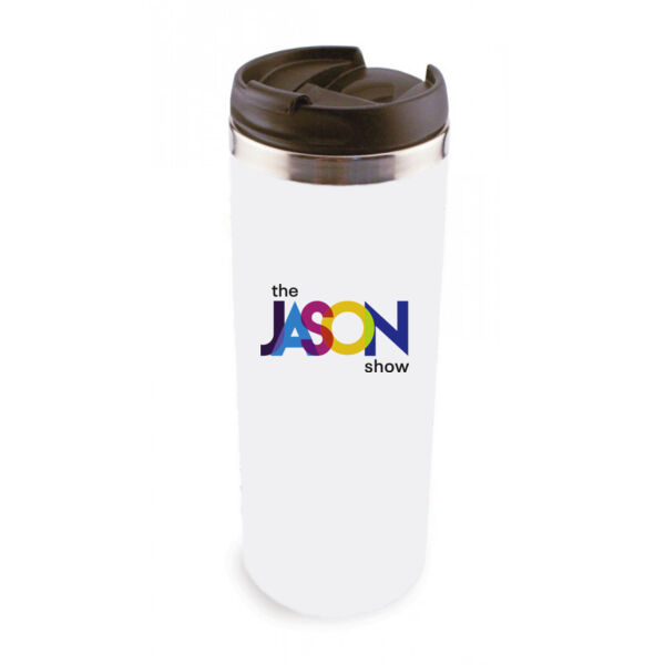 14oz Stainless Steel Tumbler w/ Lid - Sublimated Logo Thumbnail