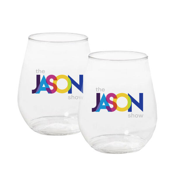 18 Oz. Plastic Stemless Wine Glass (set of two) Thumbnail