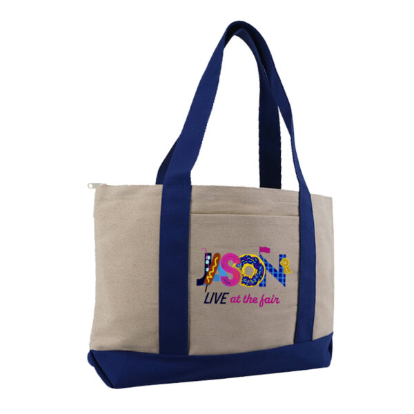 Large Zippered Cotton Canvas Tote - Printed Logo Thumbnail